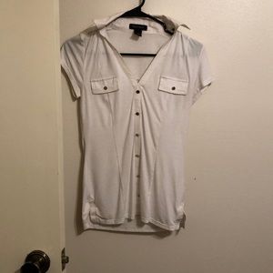 White House black market blouse with metal buttons